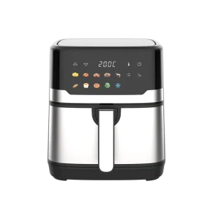 New Model 6.5L Large Capacity Air Fryer with Dual Heating System and Color LCD Display Including Stainless Steel Pan