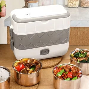 New Popular Travel Office Portable 360 Degree Cycle Heating Food Heater Large Capacity Electric Lunch Box