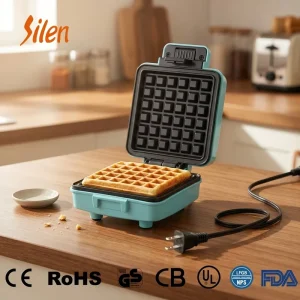 New Portable Electric 4 Inch Non Stick Breakfast Round Small Waffle Maker Machine for Individuals