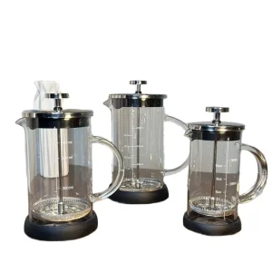 New Product Hot Selling Heat Resistant Borosilicate Glass French Press Coffee Tea and Espresso Maker