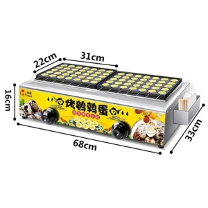 New Stainless Steel 220V Gas Safe and Reliable Easy to Operate Double Plates Japanese Takoyaki Machine