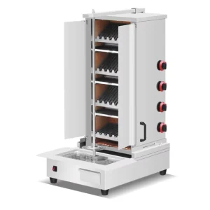 New Stainless Steel Non Manual Auto Rotation Frozen Doner Kebab Gas Lave Rock Grill Rotisserie Rotary Shawarma Machine