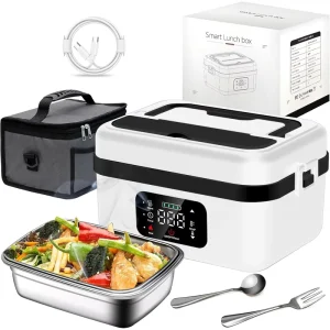Newest Cordless Electric Lunch Box 8000mAh Rechargeable Portable Food Heater Smart Scheduled Heating Household Car Office