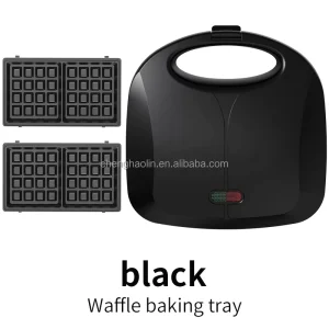 Non Stick Compact Automatic Mini Electric Waffle Maker Aluminum Easy Storage Sandwich Slices Waffle Triangle Household Hotel