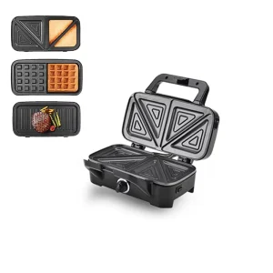 Non-Stick Detachable Plates Breakfast 2 Slices Snack Mini Sandwich Maker 3 in 1 Portable Waffle Maker Machine