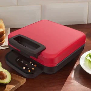 Non Stick Easy To Operate Big Size Smart Electric Digital Pancake Maker Wiffle Sandwich Maker for 3 4 Family