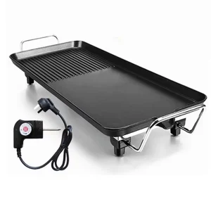 Non Stick Large Electric Teppanyaki BBQ Grill Griddle Hot Plate Steak Cooking Stone