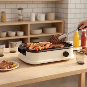 Non-Stick Smokeless Electric Grill Pan for Indoor Household Use Electric Grills & Griddles