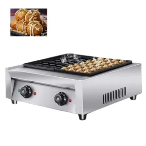 Non stick Commercial Kitchen Equipment Takoyaki 2 Plate Fishball Stove Takoyaki Making Machine