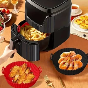 Nordic Foldable Round Silicone Baking Tray Microwave Safe for Air Frying Pot