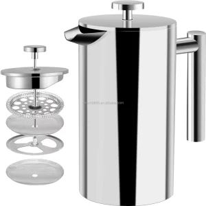 OEM 100% Stainless Steel French Coffee Press Double Walled 32 oz Espresso and Tea Maker
