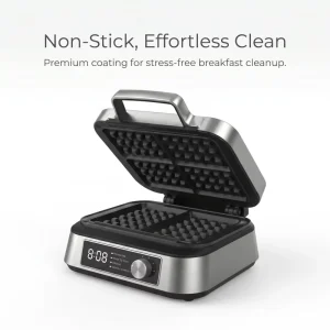 OEM Custom Logo Belgian Waffle Maker 1600W Electric Non Stick Machine Home Kitchen Deep Plate Waffle Maker