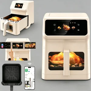 OEM Customizable 1800W 6.5L Air Fryer Oven with Upper and Lower Heating Visual Window Digital Air Fryer