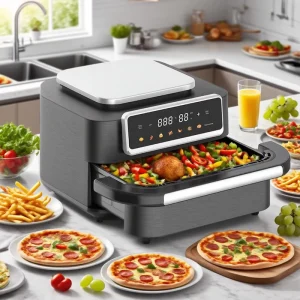 OEM Electric 10L Air Fryer Oven Large Capacity XL Stainless Steel Modern Square Design for Home Use for Cooking Baking