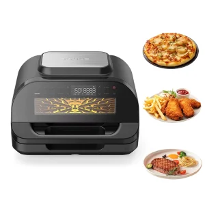 OEM Factory Black Square Mini Electric Deep Fryer Food Baking Toaster Oven Oil Free Digital Air Fryer