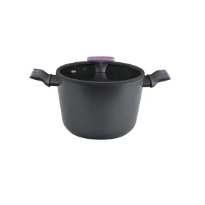 OEM Factory Non Stick Aluminum Stock Pot with Glass Lid Cooking Pot Cookware Induction Ready All Stoves Suitable