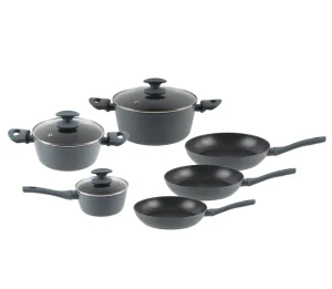 OEM Grey Series Forged Aluminium Cookware Non Stick Cookware Set Induction Base Full Induction Botto