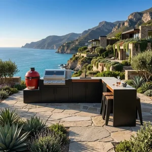 OEM High Quality Villa Stainless Steel Outdoor Kitchen Customizable Made Patio Fireproof Backyard Outdoor Kitchen for Outside
