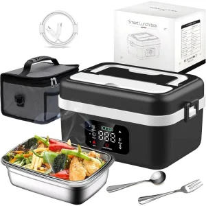 OEM ODM 1000ML Wireless Electric Lunch Box 8000mAh Portable Food Heater with Smart Preset Timer Type C Fast Charge CE FCC
