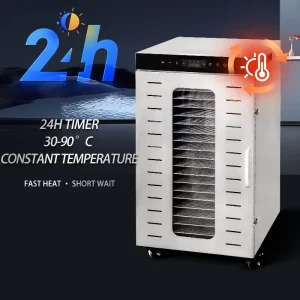 OEM ODM Commercial 20 Trays Food Beef Jerky Dehydrator Machine Stainless Steel Fruit Dryer Food Dehydrator