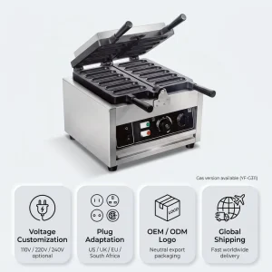 OEM ODM Commercial Electric Skewer Waffle Maker Corn Dog Sausage Waffle Stick Machine