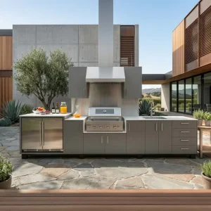 OEM ODM Cool to the Touch Stainless Steel Outdoor Kitchen Cabinet Custom Antirust Antibacterial Outdoor Kitchen for Patio