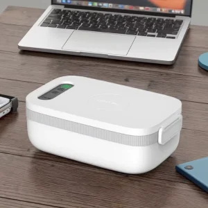 OEM Rechargeable 1000ml Self Heating USB Electric Lunch Box Portable Travel Food Heater with Tableware Bags for Car Use