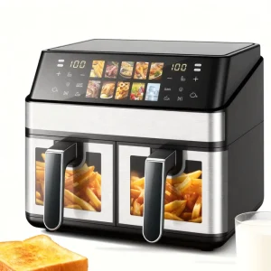 OEM Smart Digital Control Oven Large Capacity Without Oil 8L Dual Basket Multi-function Electric Air Fryer Freidoras De Aire