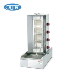 OT-950 4-Burner Gas Commercial Kebab & Shawarma Machine Stainless Steel BBQ Grill 12000W Easy Cleaning