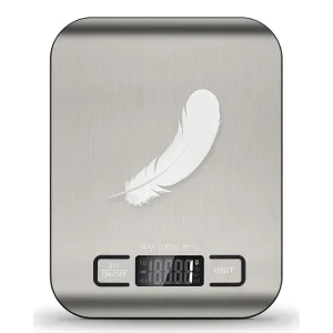 OV0001 Digital Kitchen Scales Stainless Steel High Accuracy Waterproof 5kg Capacity LCD Display Tare Function