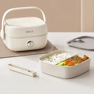 Office School Household 1 Liter Aluminum Leak Proof Portable Electric Lunch Box with Buckle Closure and Divider