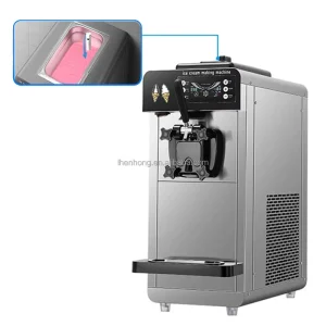 One Click Cleaning Commercial Soft Ice Cream Machine with Puffing Function Automatic Snack Machine Table Top Ice Cream Maker