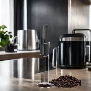 One Touch Rechargeable Electric Milk Frother Handheld Stand for Coffee Tea and Drinks Eco Friendly for Food Businesses