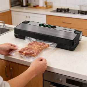 One Touch Vacuum Sealer Machine Household Automatic 32cm Dry Wet Food Packing Sealer for Kitchen