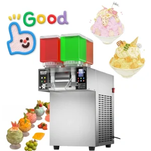 Outdoor Automatic Bingsu Maker Core Motor Components New Condition Snow Flake Ice Cream Machine Various Capacities 60 120 180kg