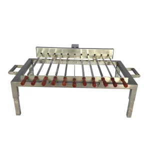 Outdoor Automatic Kebab Brazilian Rotisserie Grill with BBQ Flat Skewers Stainless Steel Camping Grill