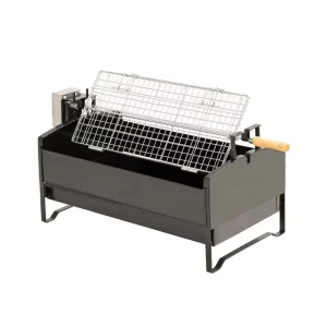 Outdoor Camping Charcoal Steel Powder Coated Easy Assembly Auto Rotary Grill with Storage Bag Detachable BBQ Rotisserie Grill
