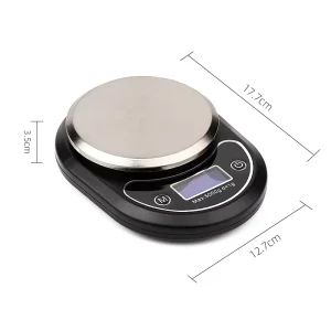 Oval Digital Kitchen Scale with 5 kg Capacity and 1 g High Precision for Tea Baking Nutrition Tracking Home Cooking
