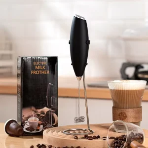 Oval Shaped Easy to Hold Electric Milk Frother Double Head Frothing Device Mixer with Stand