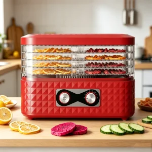 PP Household Digital LED Display Nut Fruit Meat Food Dehydrator Electric with Adjustable Thermostat 400W Power