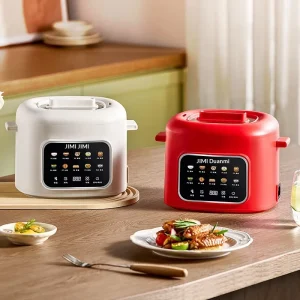 PP Multifunctional Steaming Cooking Stir frying Integrated Rice Cooker Instant Noodle Pot 550W Glass Lid Small Electric