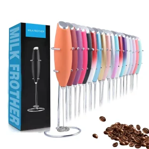 Pailite Electric Milk Frother Portable White Milk Frother High-quality Frother Milk Electric with Double Rings