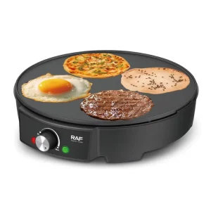 Pancake Maker with Non-Stick Surface and Mechanical Control Electric Aluminum Griddle & Crepe Maker for Household Use