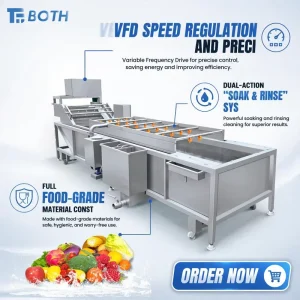 Peeling and Washing High Efficiency Washer Automatic Fruit Washer Iso Air Bubble Washer Cabbage Cleaner