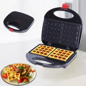 Personal Electric Mini Waffle Maker Dutch Stainless Steel Interchangeable Grill Plates for Hash Browns French Toast Grilled