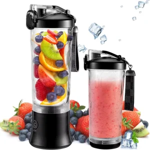 Personal Size Blender for Shakes and Smoothies 20 Oz Fresh Juicer Portable Juice Blender Cup USB Rechargeable with Travel Lid