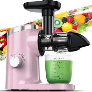 Pink Color Masticating Juicer 150W Customized Slow Juicer Machine for Whole Vegetables and Fruits