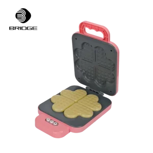 Pink Plastic Kids Kitchen Waffle Maker Educational Cooking Set with Alkaline AA Battery for 3+ Years