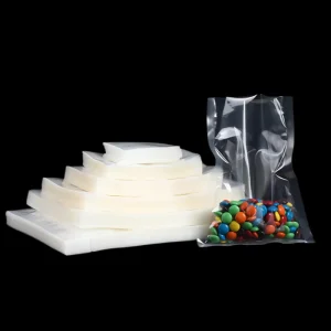 Plastic 3 Side Seal Bags Custom Transparent Food Grade Heat Seal PA PE Vacuum Sealer Bags for Food Snack Nuts Meat Packaging