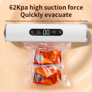 Plastic Electric Portable Automatic Vacuum Sealer Machine with 1.0L Capacity for Household Food Storage Bags